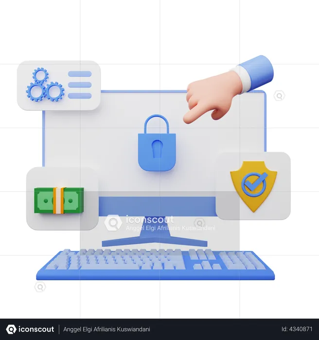Online secure payment  3D Illustration