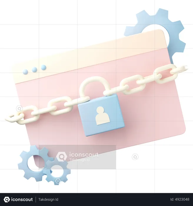Online Security Management  3D Icon