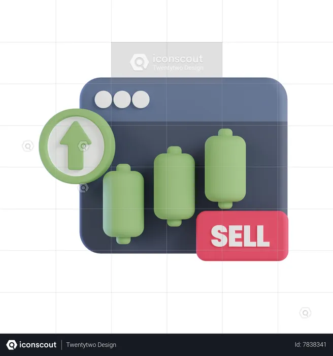 Online Sell Growth  3D Icon