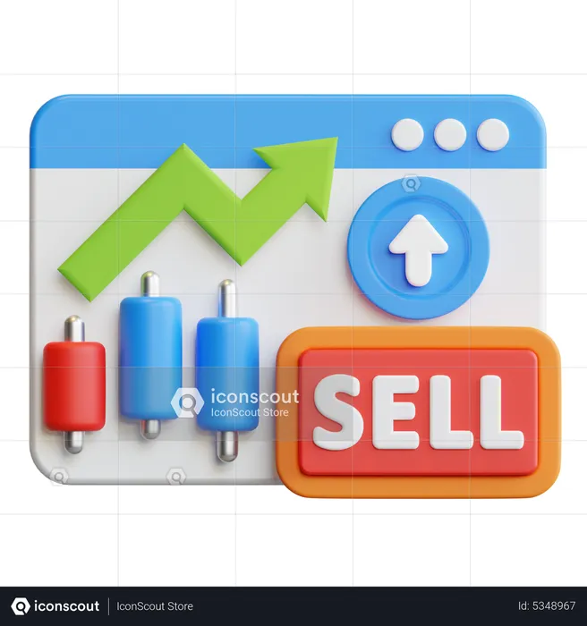 Online Sell Growth  3D Icon