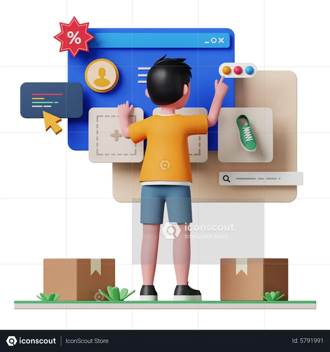 Online seller listing product for sale  3D Illustration