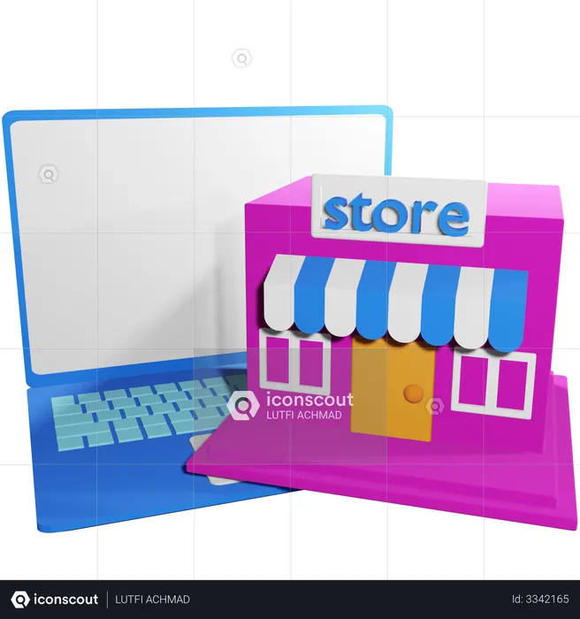 Online-Shop  3D Illustration