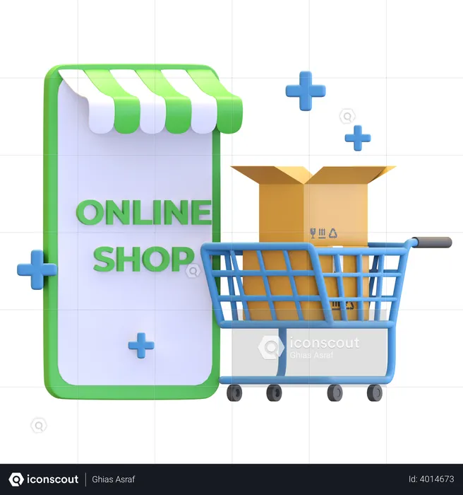Online shop  3D Illustration