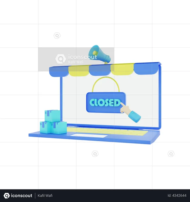 Online Shop Closed  3D Illustration