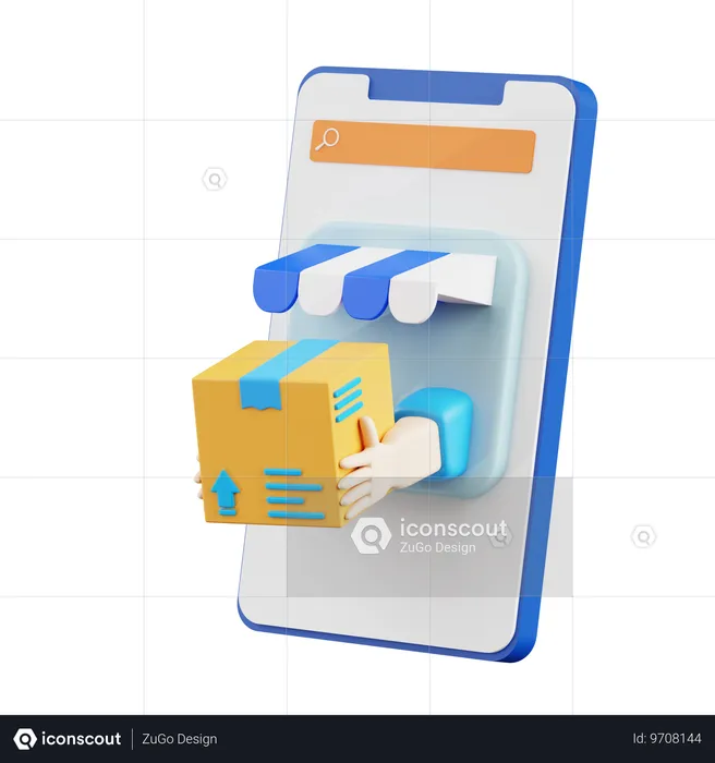 Online Shop Delivery  3D Icon