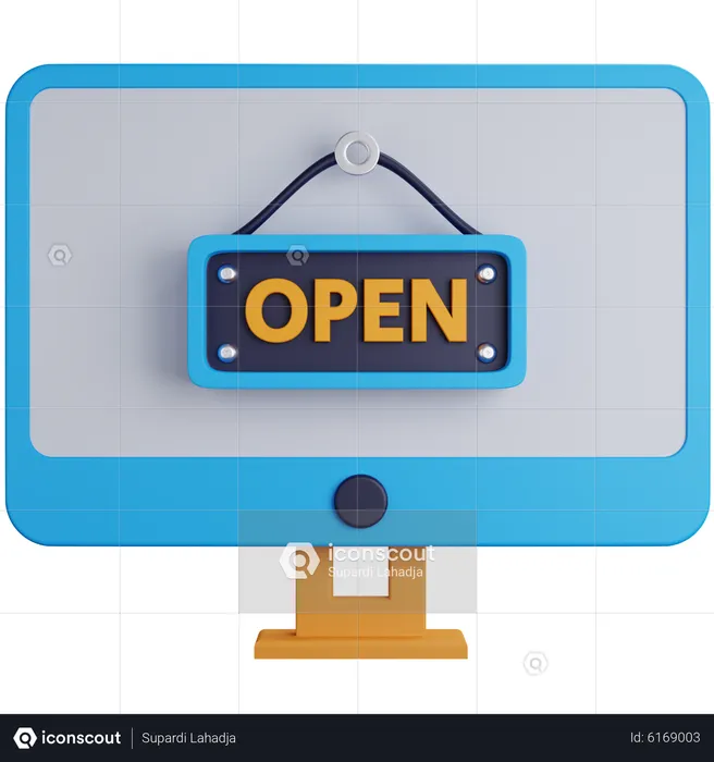Online Shop Open  3D Icon