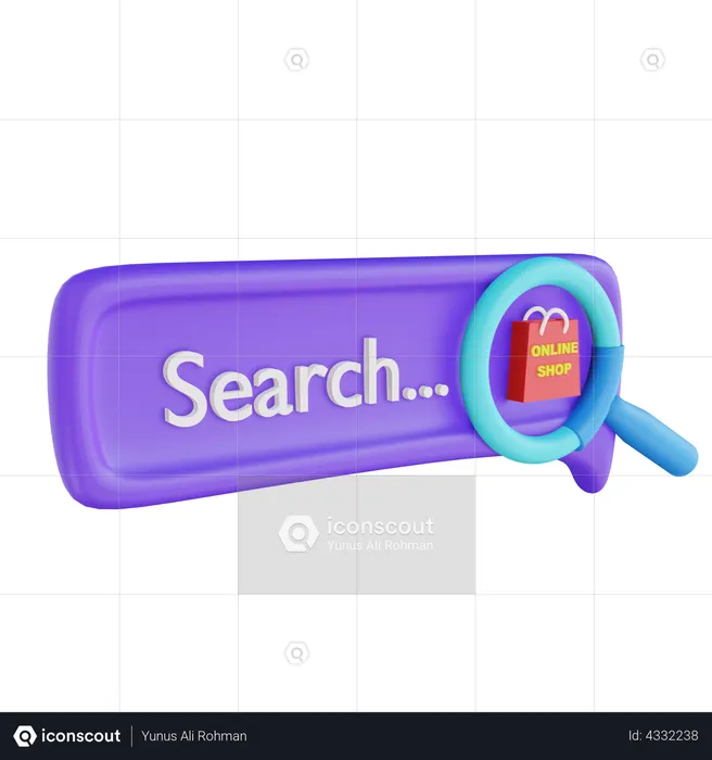 Online Shop Searching  3D Illustration