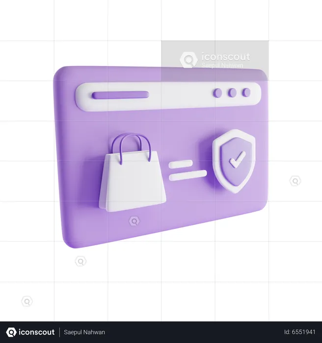Online Shop Security  3D Icon