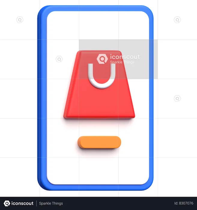 Online Shop Smartphone  3D Icon