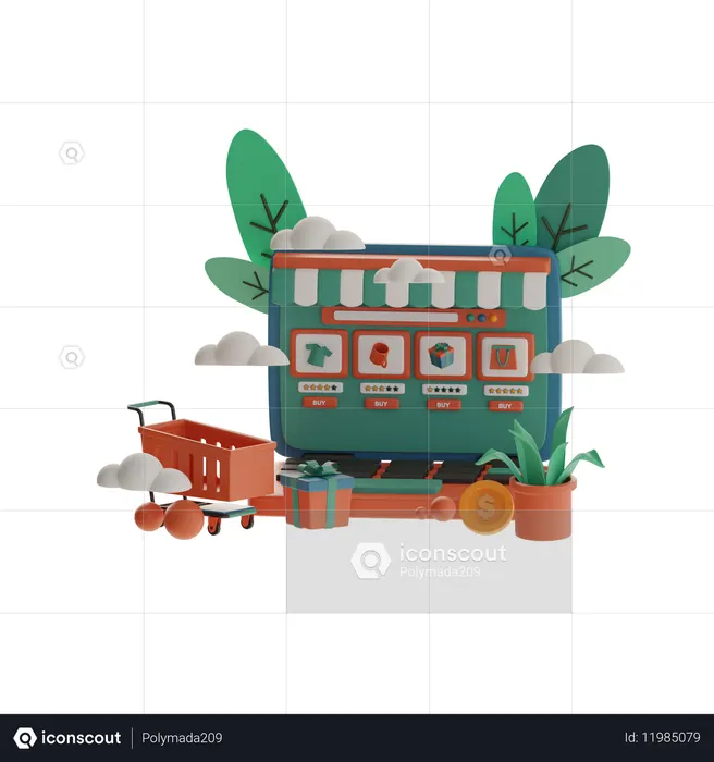 Online Shopping  3D Illustration