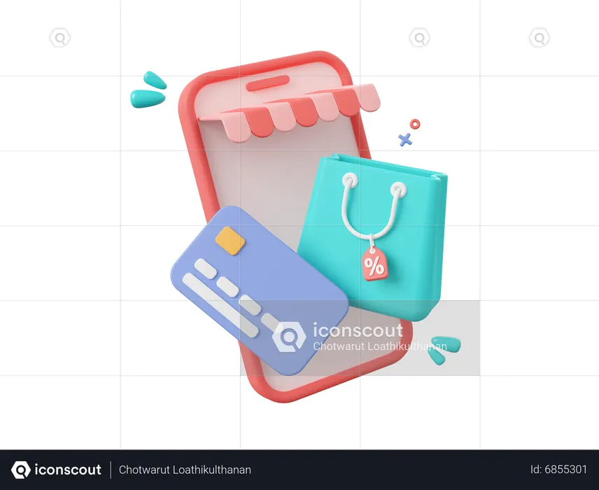 Online Shopping  3D Icon