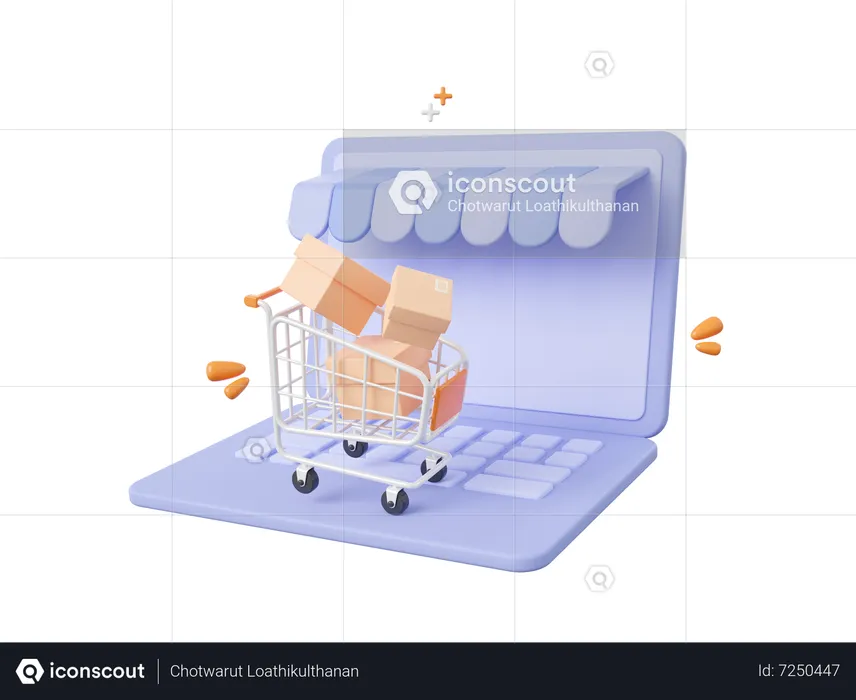 Online Shopping  3D Icon