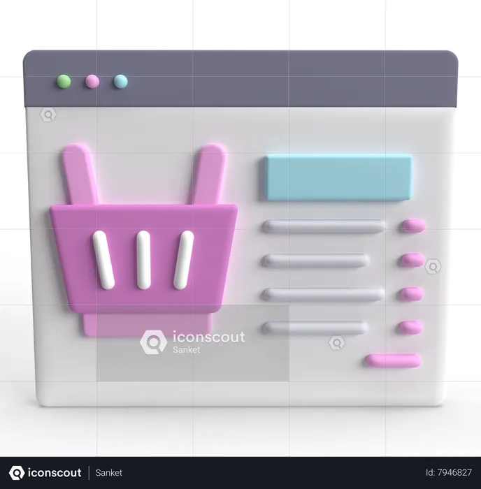 Online Shopping  3D Icon