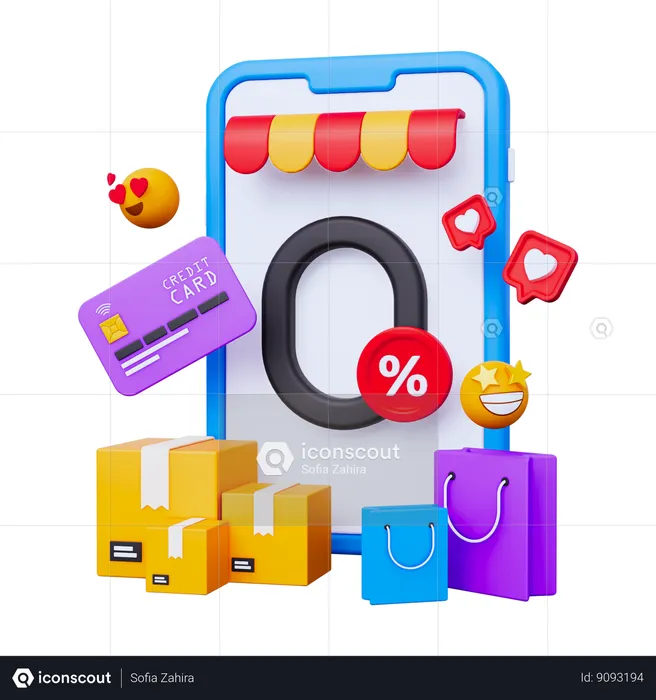 Online Shopping  3D Icon