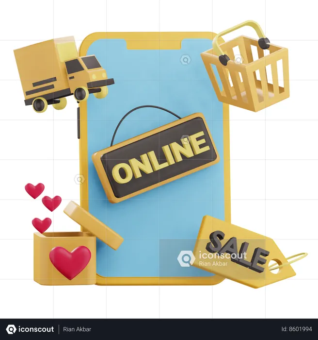 Online Shopping  3D Icon