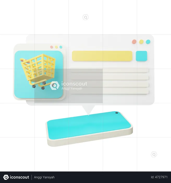 Online Shopping  3D Illustration