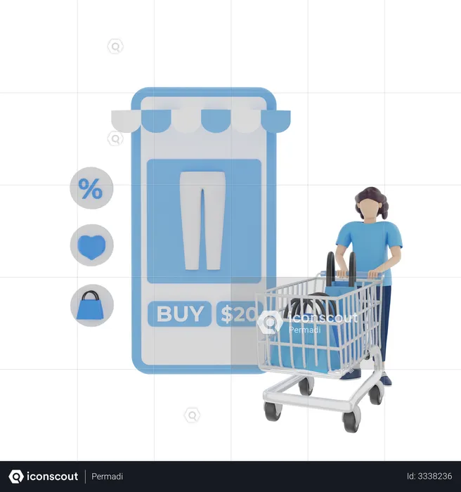 Online shopping  3D Illustration