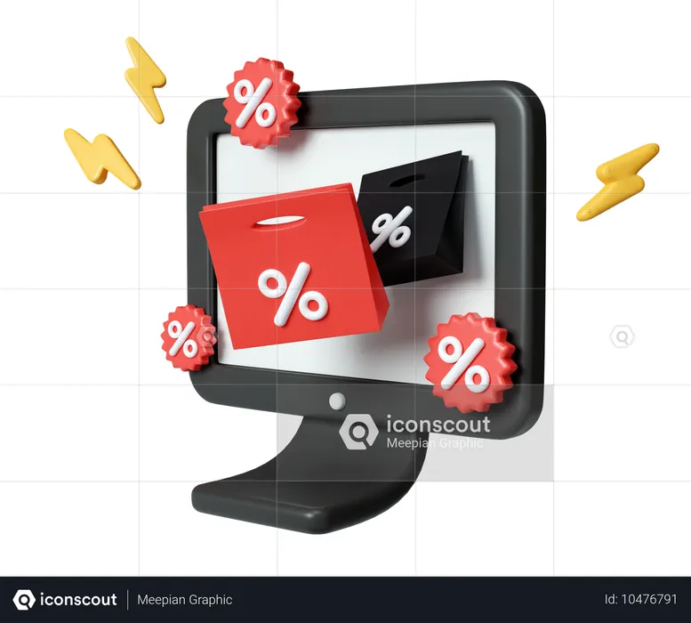 Online-Shopping am Black Friday  3D Icon