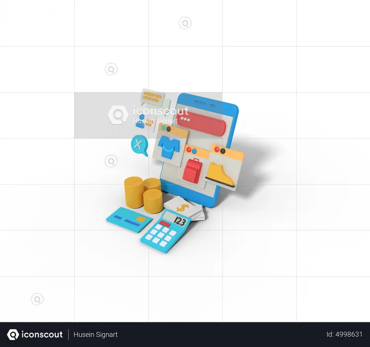 Online Shopping App  3D Icon