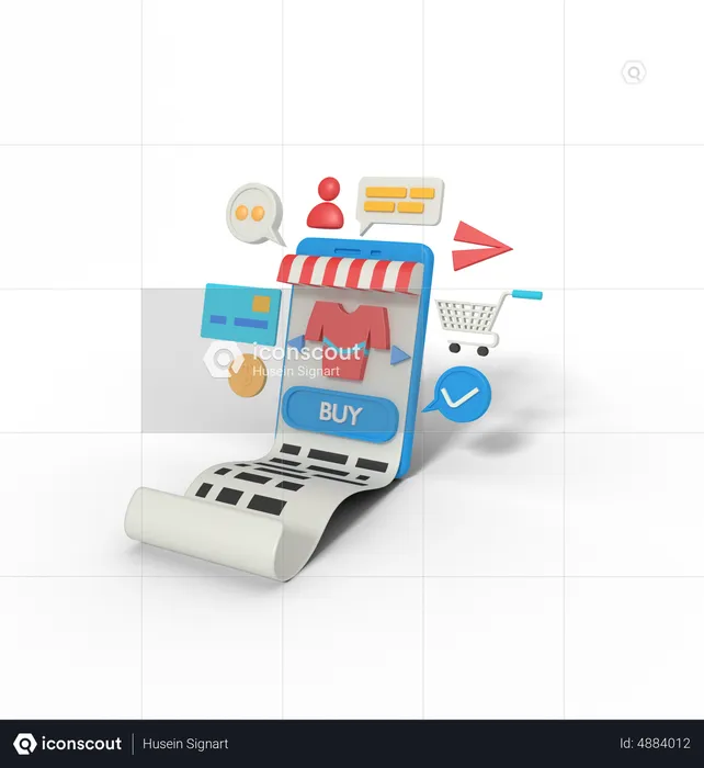 Online Shopping App  3D Icon