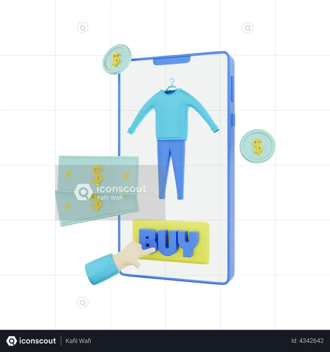 Online Shopping Application  3D Illustration
