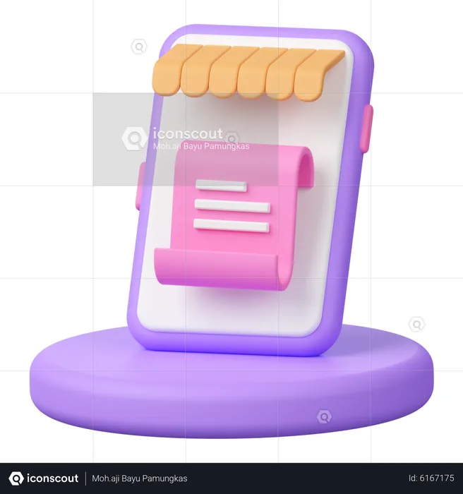 Online Shopping Bill  3D Icon