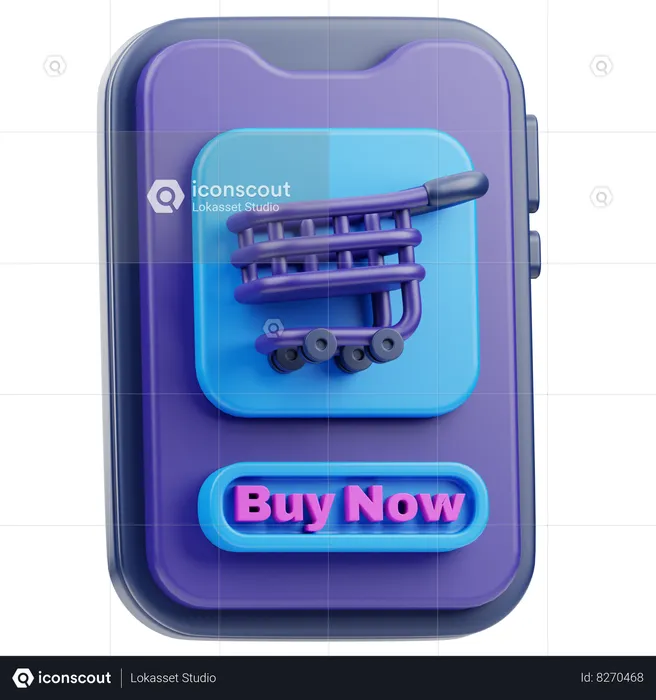 Online Shopping Cart  3D Icon