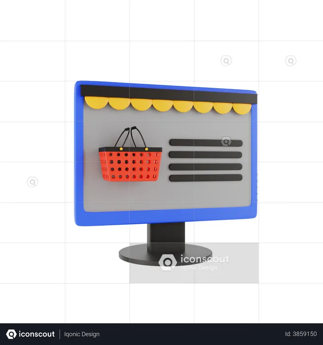 Online Shopping Cart  3D Illustration