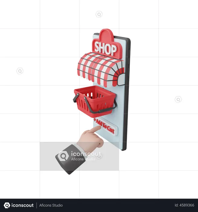 Online Shopping Cart  3D Illustration