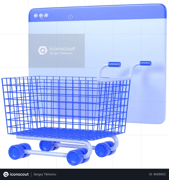 Online shopping Cart  3D Illustration