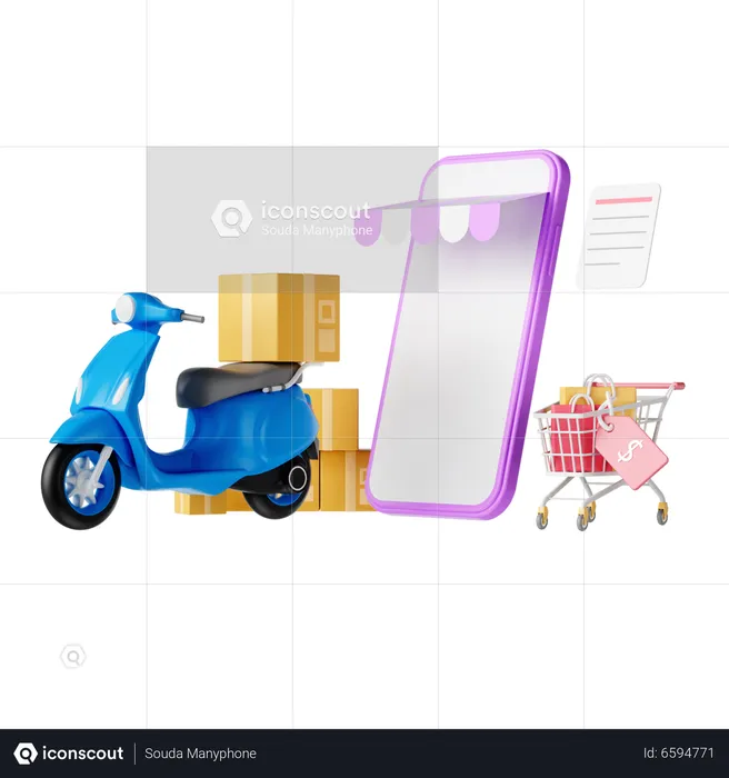 Online Shopping Delivery  3D Illustration