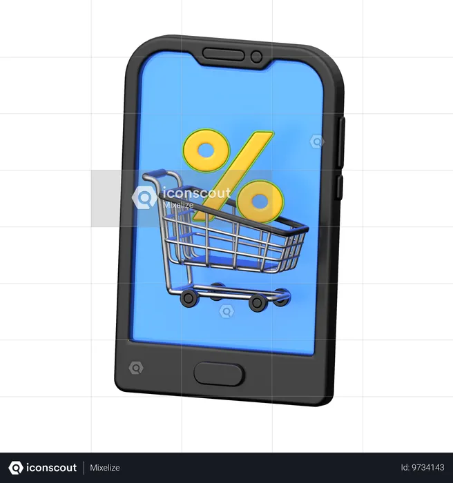 Online Shopping Discount  3D Icon