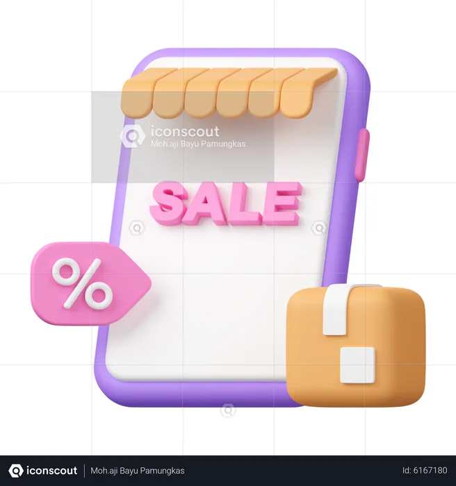 Online Shopping Discount  3D Icon