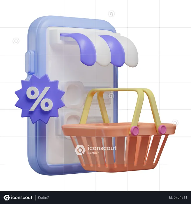 Online Shopping Discount  3D Illustration