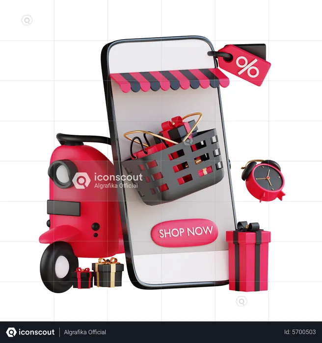 Online shopping discount  3D Illustration