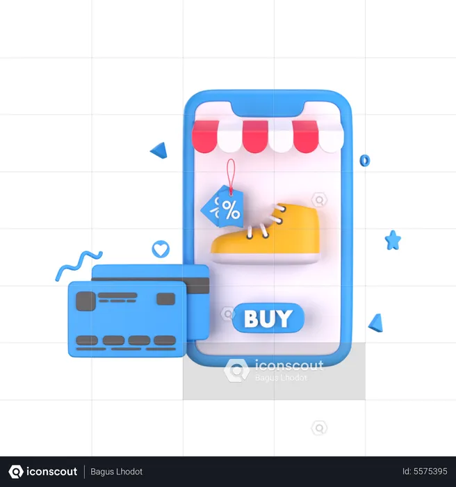 Online Shopping Discount  3D Illustration