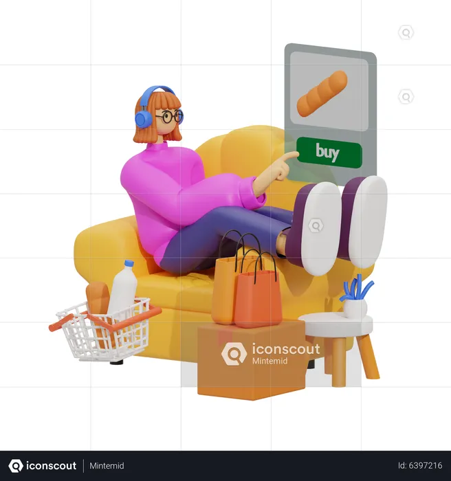 Online Shopping Experience to Life  3D Illustration