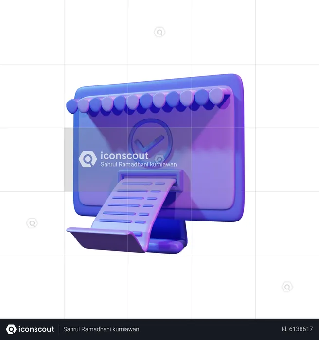 Online Shopping Invoice  3D Icon