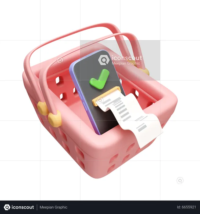 Online Shopping Invoice  3D Icon