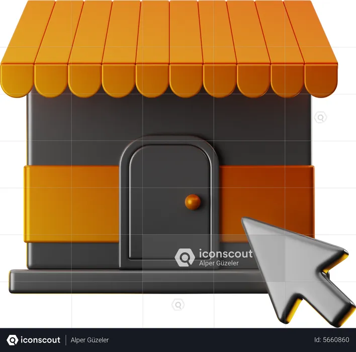 Online-Shopping-Markt  3D Icon