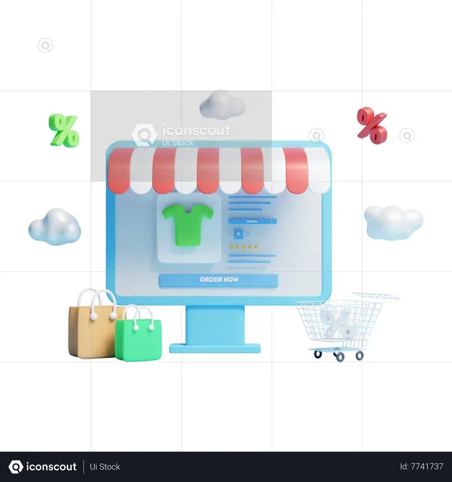 Online Shopping Offer  3D Icon