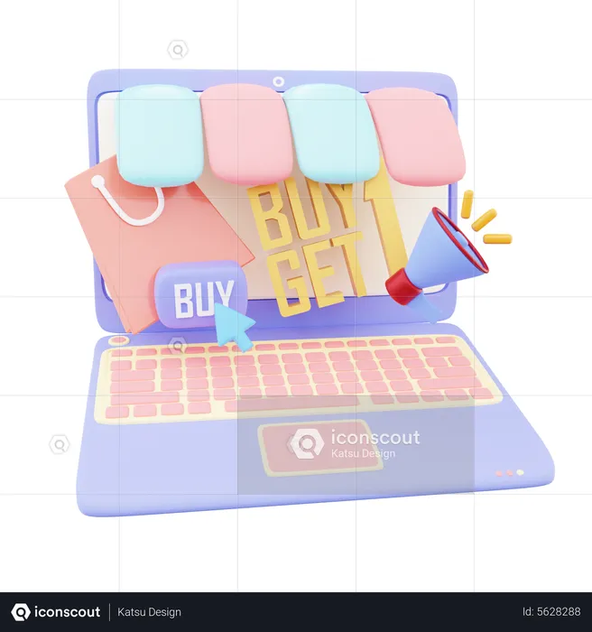 Online Shopping Offer  3D Icon