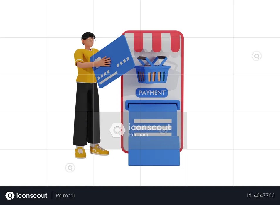 Online Shopping order payment  3D Illustration