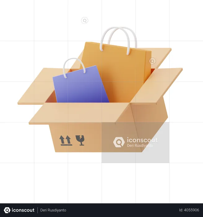Online shopping package  3D Illustration