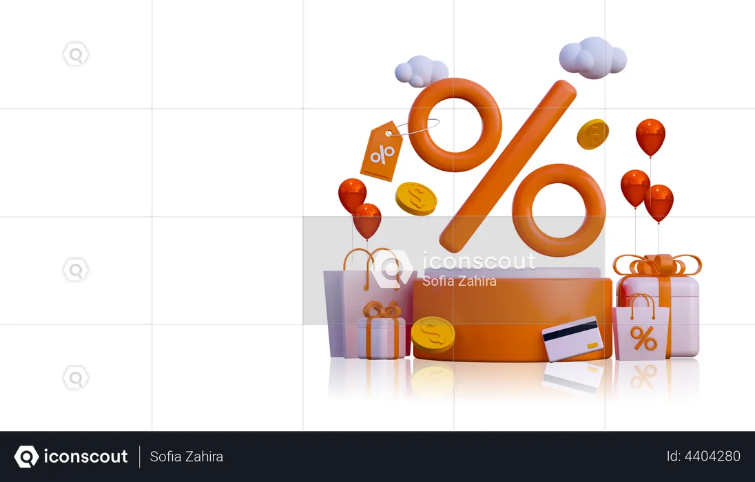 Online-Shopping-Rabatt  3D Illustration