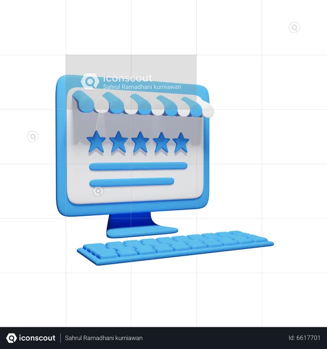 Online Shopping Rating  3D Icon