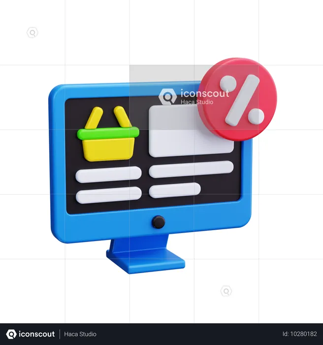 Online Shopping Sale  3D Icon