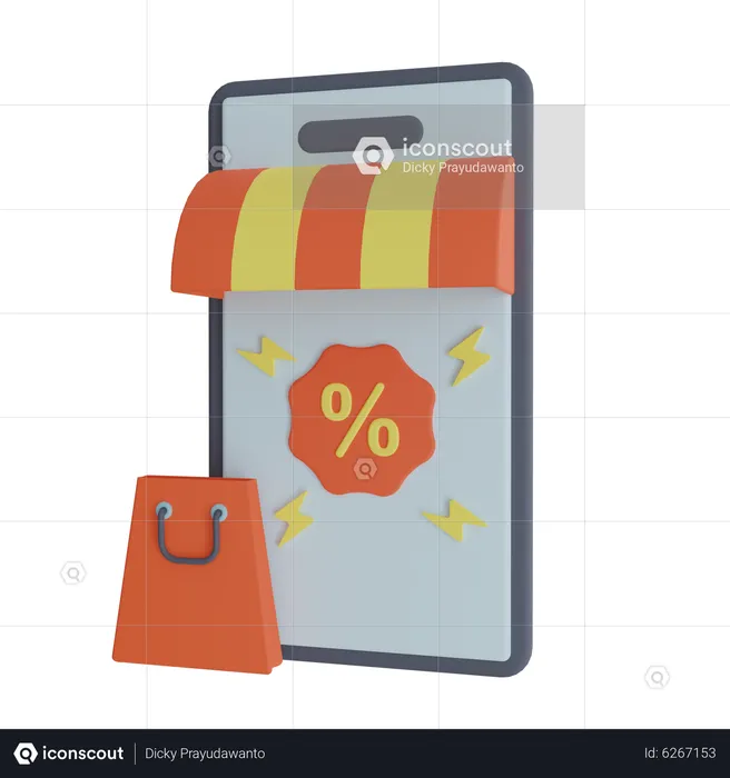 Online Shopping Sale  3D Icon