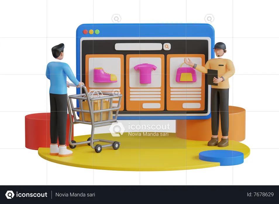 Online shopping store  3D Icon