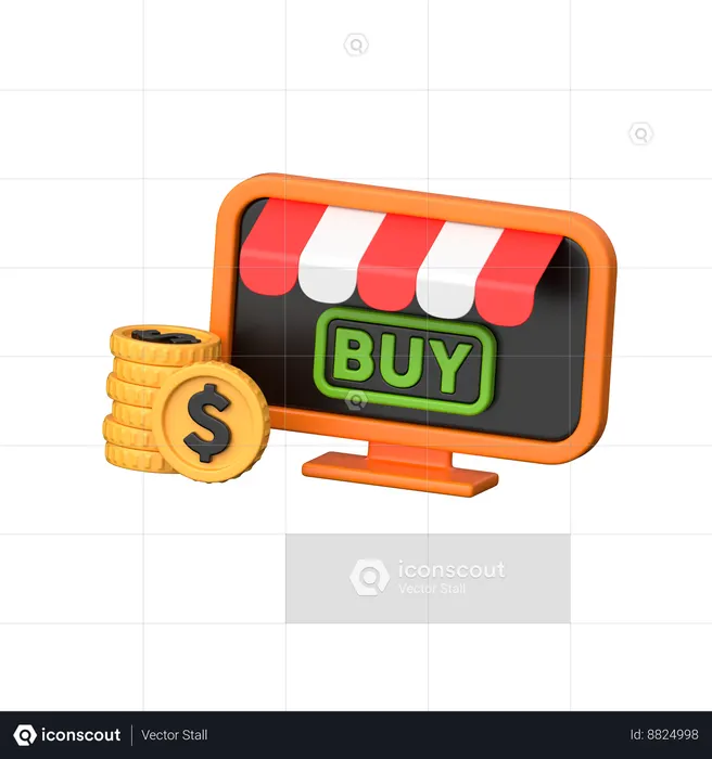 Online Shopping Store  3D Icon